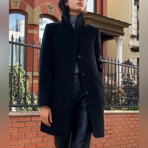 Aritzia Black Pea Coat with Tailored Silhouette